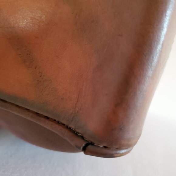 D&G leather briefcase laptop bag vintage painted dyed camo brown green gray blac - Picture 8 of 15